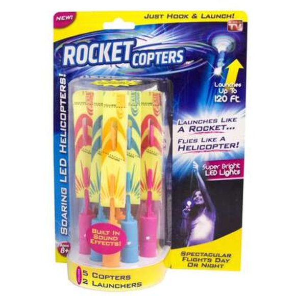Rocket Copters Slingshot LED Light Up Helicopters - Picture 1 of 4